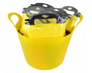 Bucket of 4mm x 20m Yellow Multi-Functional Polypropylene Rope (Hasps)